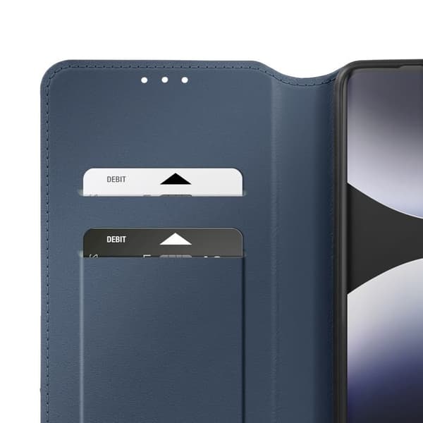 Klapetui til Xiaomi Redmi Note 14 Pro / 14 Pro Plus Classic Edition Mørkeblå Blå