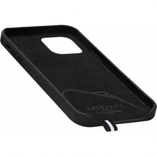 iPhone 12 Pro Max Etui - ARTEFAKT - Læder Louvre - Sort - Hårdt - Blank Svart