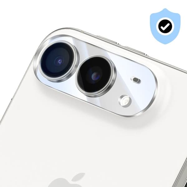 Skyddskamera för iPhone Duo i 9H härdat glas, 3D böjd, transparent Vit