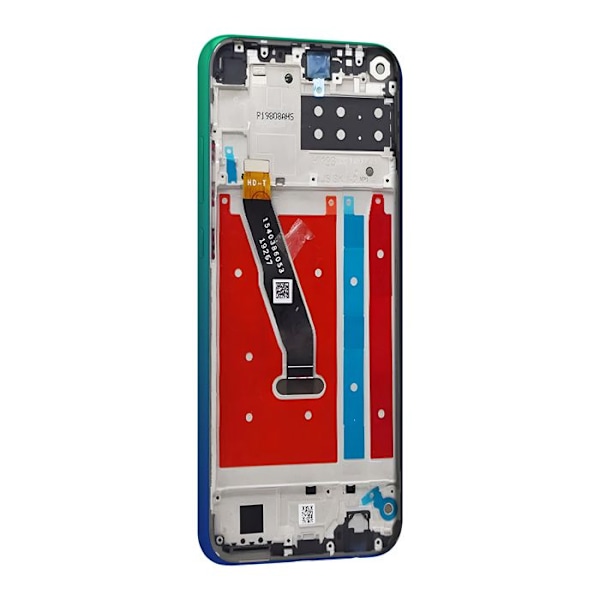 LCD-skærm + berøringsglas til Huawei P40 Lite E med blå ramme Blå