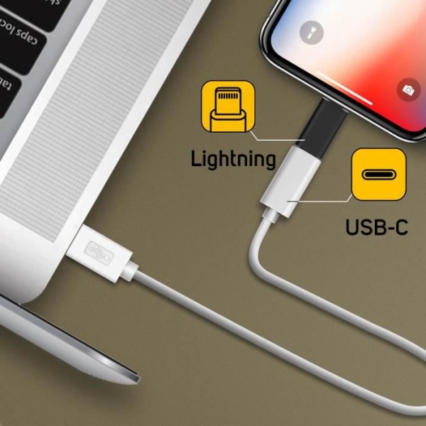 Lightning Hon USB C Adapter Laddning och synkronisering - Silvergrå