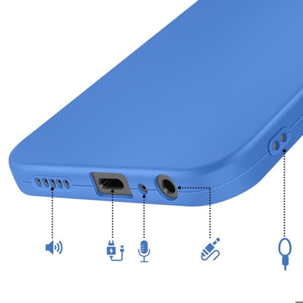 Silicone Cover til Honor X5c Plus med Forstærkning til Kamera Blå Blå