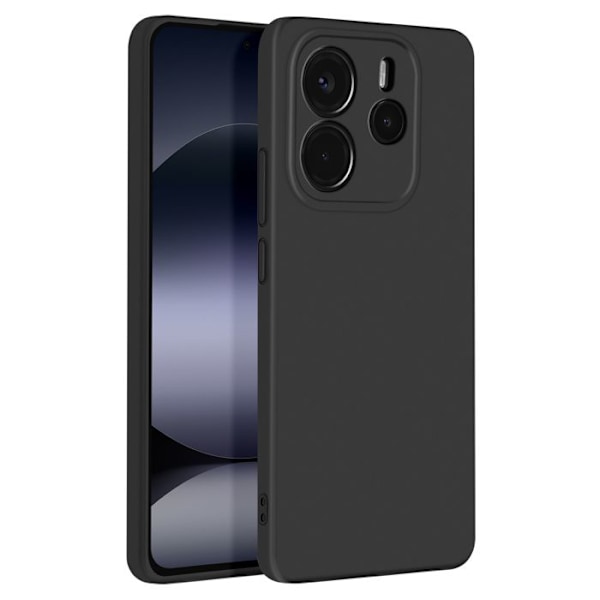 Coque til Xiaomi Redmi Note 14 4G Semi-hård Soft-touch Anti-fingeraftryk Sort Svart