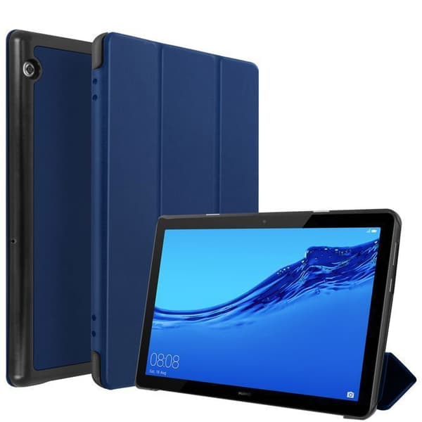 Hus til Huawei Mediapad T5 10'' - Avizar - Trifold understøttelse - Simili læder - Fuld beskyttelse Blå