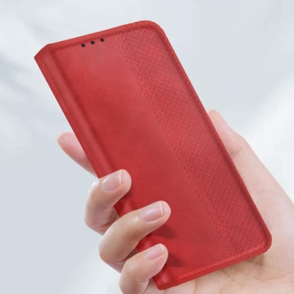 Google Pixel 8 Pro Wallet Case Checkerboard Pattern Geo Collection Red Röd