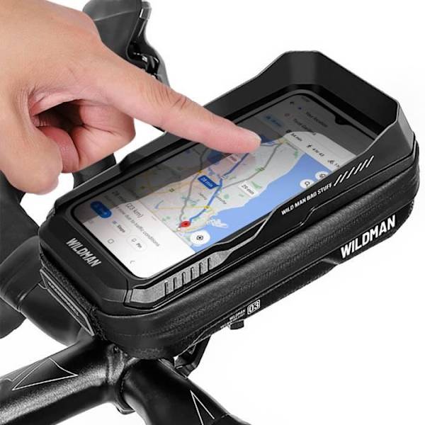 Wildman XT3X vedenpitävä pyörälaukku 0,5 l, tilavuus 360° kääntyvä kosketusikkuna Svart