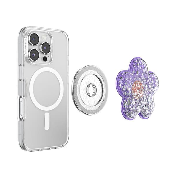 Support Smartphone PopGrip Premium MagSafe Glitrende Stjerne PopSockets Lavendel Violett