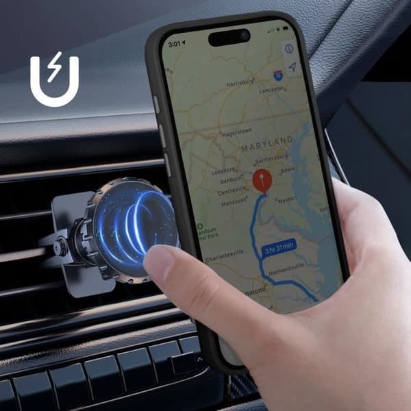 Coque - OPLYSNING - iPhone 16 Pro Max - Stødabsorberende - Metalring - Sort Svart