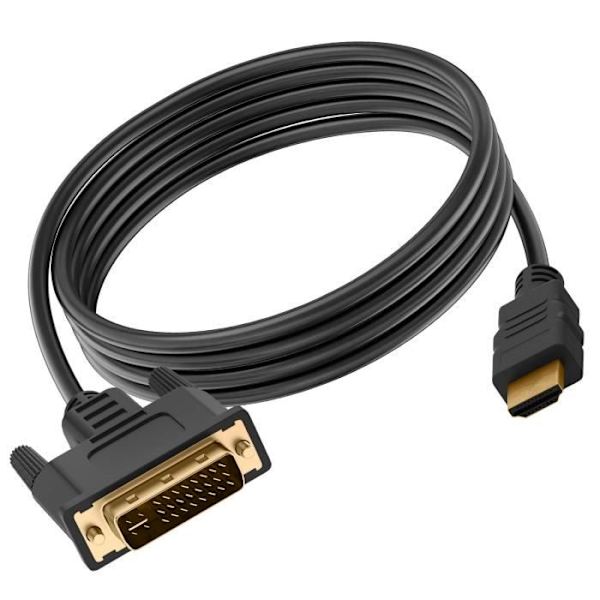 1m HDMI hane till DVI hane videoadapter, Full HD 1080p