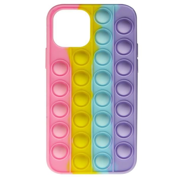 iPhone 12 og 12 Pro Anti-Stress Bubble pop Fidget Toy Case - Multicolor Sort AVIZAR