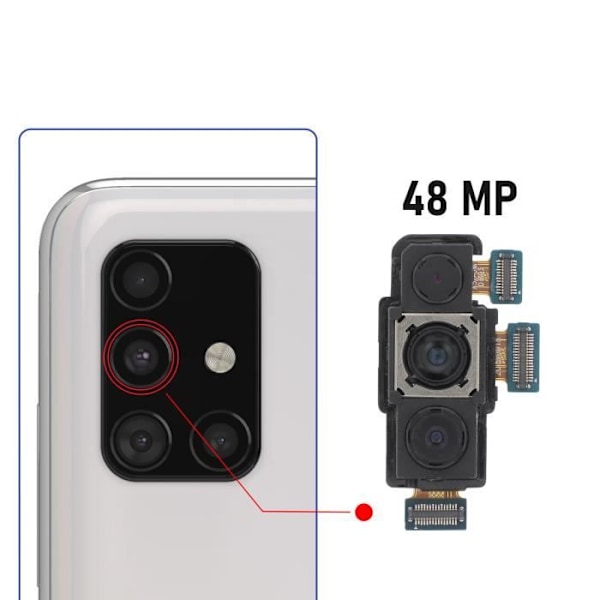 Bagkamera - RELIFE - Galaxy A51 - Tredobbelt objektiv 48-12-5MP - Farve Sort - Pålidelig erstatning Svart
