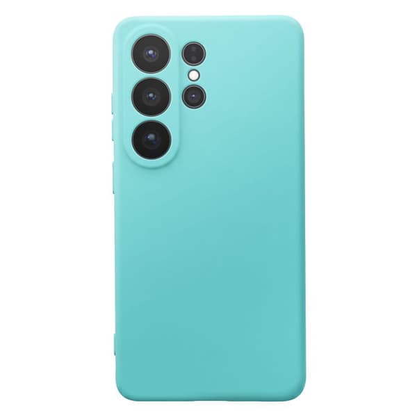 Silicone Soft-Touch Cover til Galaxy S26 Ultra med Turquoise Mikrofiberforing Blå