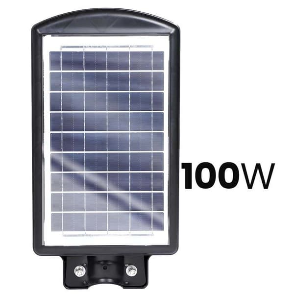 Udendørs lampe - AVIZAR - 100W - Integreret solpanel - Skumringssensor - Bevægelsessensor Svart