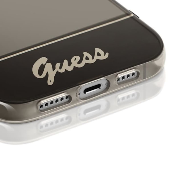 Coque til iPhone 14 Pro Design i Translucent med Smykker Perler Guess Sort Transparent Svart