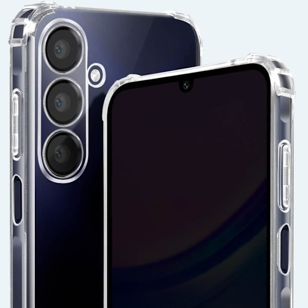 Suojakuori Samsung Galaxy A15:lle - AKASHI - Iskunkestävät silikonivahvistetut kulmat - Läpinäkyvä Transparent