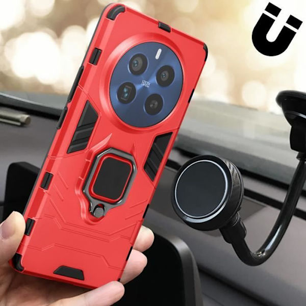 Kotelo - AVIZAR - Realme 12 Pro 5G - Kaksimateriaalia - Iskunkestävä - Punainen Röd