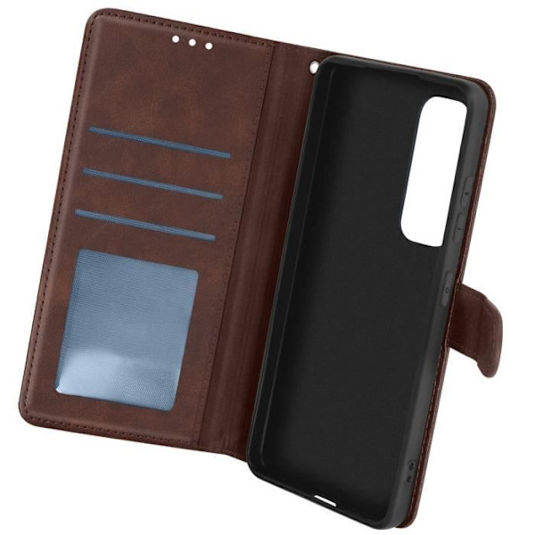 Etui för Samsung Galaxy S24 FE - AVIZAR - Handrem Lock Stöd Plånbok Brun kastanj