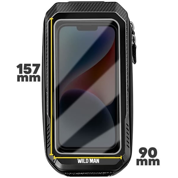 Wildman vandtæt cykeltaske - 1L Kapacitet - Carbon Effect - Sort