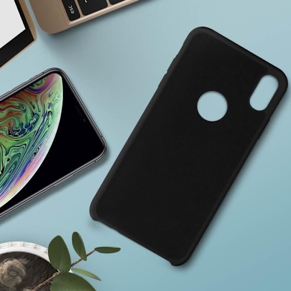 Skyddsskal - AVIZAR - iPhone XS Max - Halvstyv silikon - Soft Touch-yta - Svart Svart