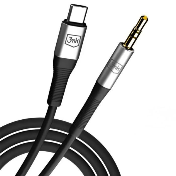 USB C till 3,5 mm jackkabel Robust aluminium High Fidelity-ljud 1 m 3 mk svart