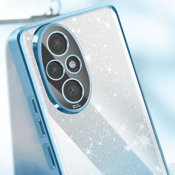 Honor 200 Pro Suojakuori, Kiiltävä Gradientti, Kamera Suojattu, Vaalea Sininen Blå
