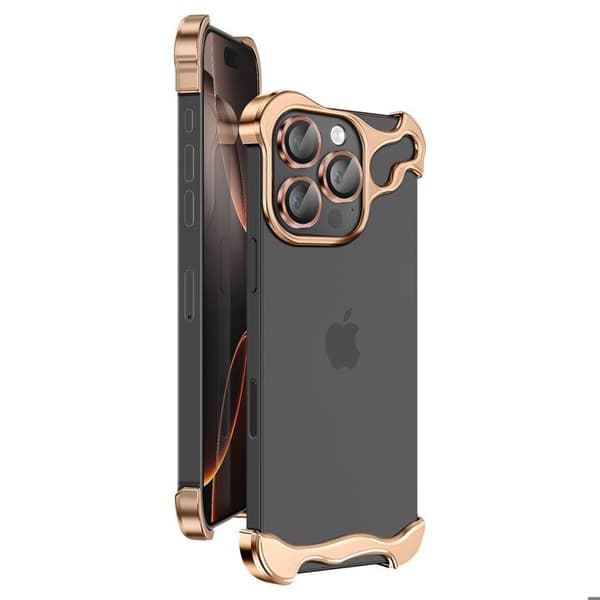 Skyddsskal - AVIZAR - iPhone 16 Pro Max - Metall - Härdat glas - Design Gul