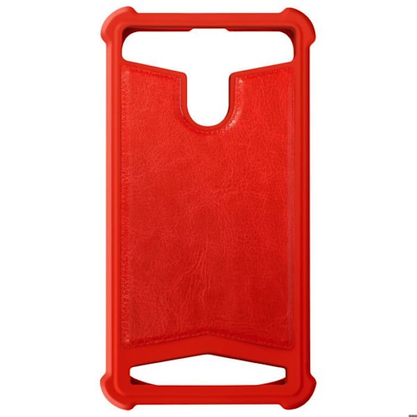 Coque Smartphone 5.3'' til 5.6'' Silikone Gel Forstærkede Mønt Bag Effekt Læder Rød Röd