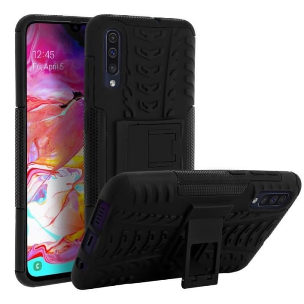 Fodral till Samsung Galaxy A70 Hybrid Protection Stötsäkert hård videostöd Svart