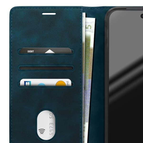 Pungetui til Google Pixel 11 / 11 Pro Suede Effekt med Støtte Blå Nat Blå