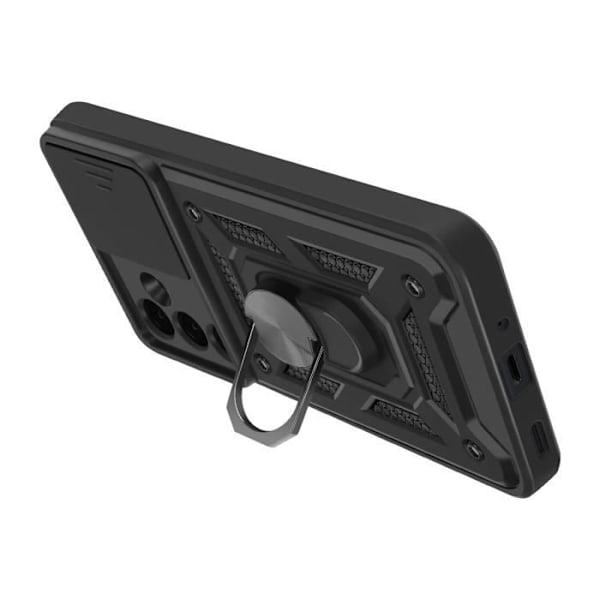 Coque til Samsung Galaxy A16 med Støtte Ring Skydedæksel til Kamera Mayaxess Sort Svart