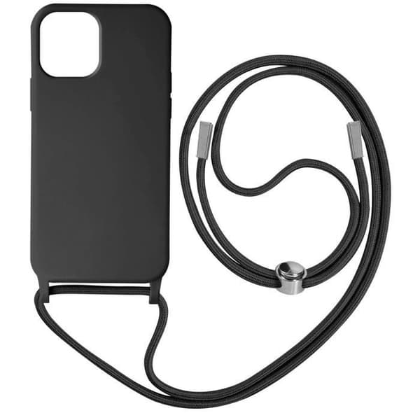 Coque - AVIZAR - iPhone 12 och 12 Pro - Halsrem - Svart - Optimalt skydd svart