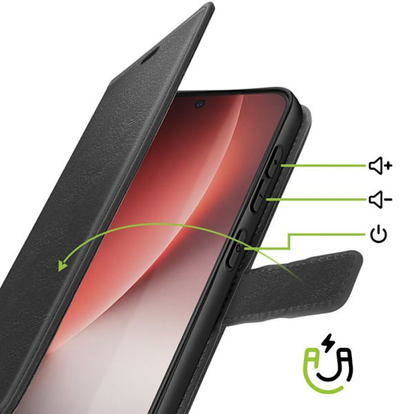 Pungetui til Honor Magic 8 Lite med håndledsrem og standfunktion Mayaxess Sort Svart