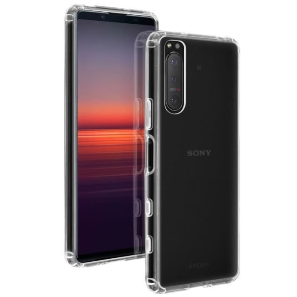 Sony Xperia 5 II etui, hårdt stødsikker, forstærket kontur, gennemsigtig hvid