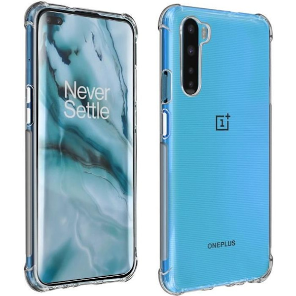 Skyddspaket - AVIZAR - OnePlus Nord - Sidlösa Skal - Härdat Glas 9H - 360° Skydd Vit