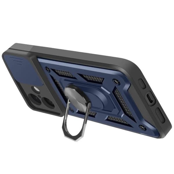 Coque til iPhone 16 - Mayaxess - Stødabsorberende - Skydende kameradække - Støtte-ring Blå