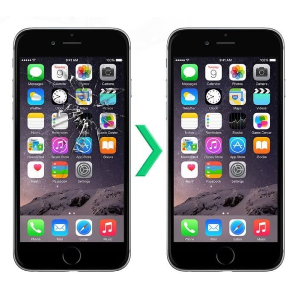 LCD skærm - AVIZAR - iPhone 6 - Touch - Sort - Udskiftning af skærm Svart