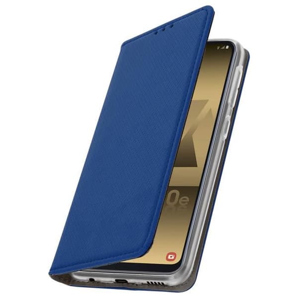 Plånboksfodral - AVIZAR - Galaxy A20e - Mörkblå - Semi-rigid - Lock Midnattsblå