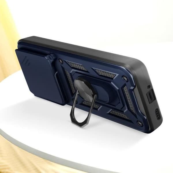 Coque för Xiaomi 14T Pro - Mayaxess - Stötsäker - Skjutbart kameraskydd - Stödring Blå