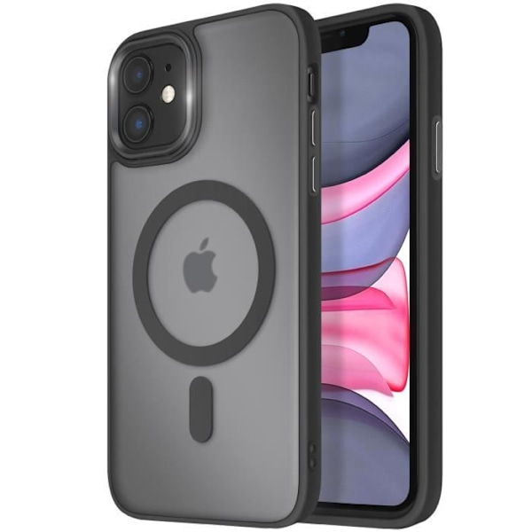 Coque MagSafe til iPhone 11 Mat Frostet Bag Kontur Sort Svart