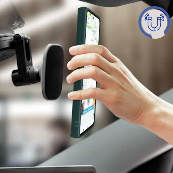 Xiaomi Poco F4 5G Case Bi-materiale Metal Ring Video Support grøn