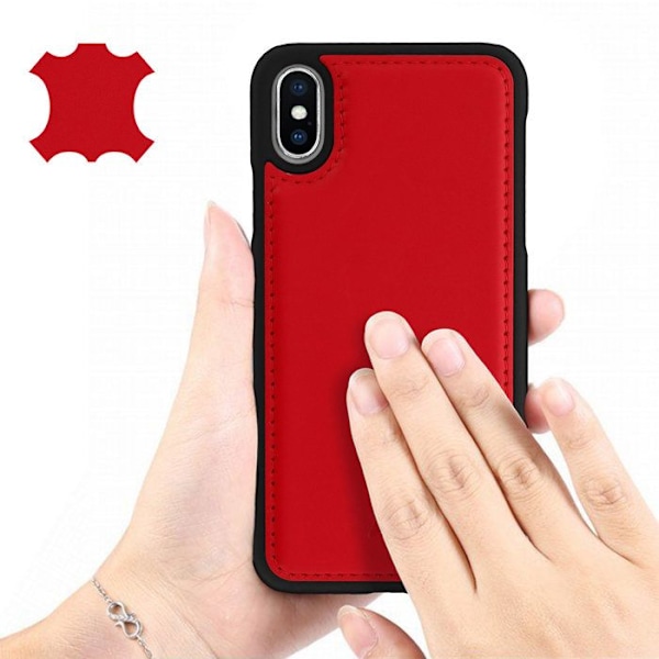 Coque Apple iPhone X / XS Beskyttelse Hård Læder Ægte Akashi Rød Röd