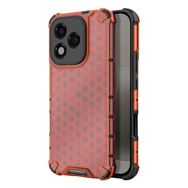 Skyddande Honor 400 Lite-skal med förstärkta hörn och röd honungscomb-design