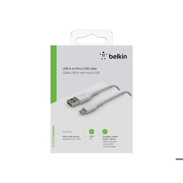 BELKIN - kabel - PVC A-MUSB 1M, WHT - PVC A-MUSB 1