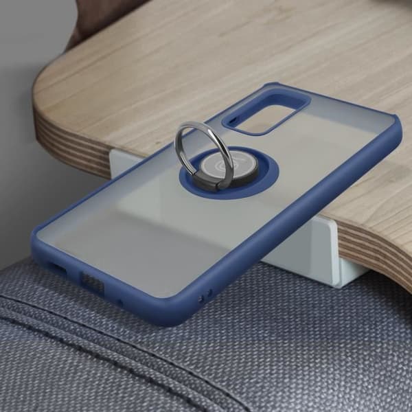 Coque - Samsung - Galaxy S20 FE - Stöttålig - Metallring - Videostöd Blå
