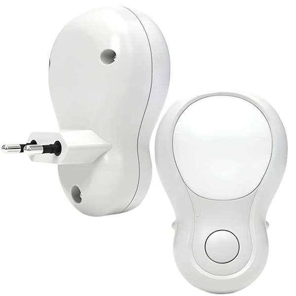 LED Natlampe med Stik og Blød Hvid Lys Vit