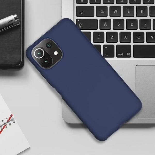 Pehmeä Kuori - Xiaomi - Mi 11 Lite / Mi 11 Lite 5G - Iskunkestävä - Mattapinta - Yönsininen Nattblått