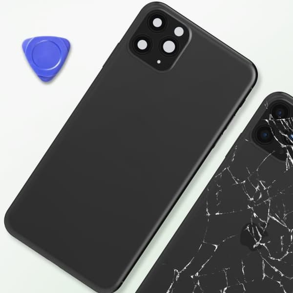 Ersättningschassi - iPhone - 11 Pro Max - Bakglas - Mörkgrå - Hållbar och pålitlig Grå
