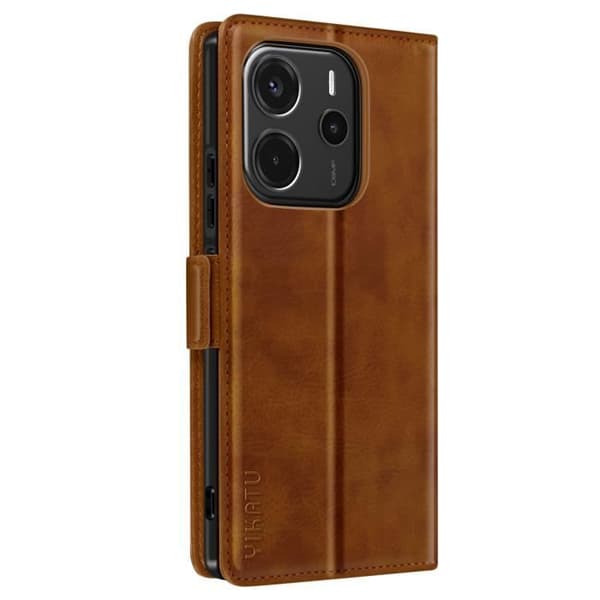 Smartphoneetui - Xiaomi - Redmi Note 14 4G - Brun - Videostøtte - Integrerede rum brun