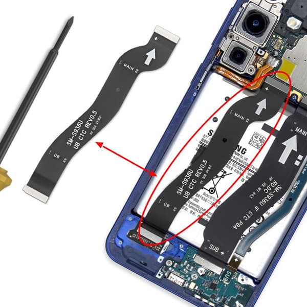 Skærmflade til Galaxy S25 Plus Displayconnector til Samsung bundkort Sort Svart