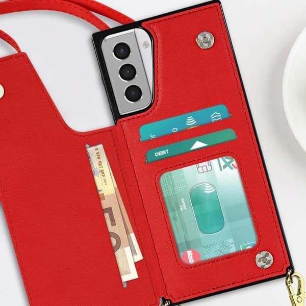 Coque Cordon - Samsung - Galaxy S21 Plus - Multifunktionell - Röd - Hårt skydd Röd